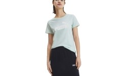 Bluzka damska Puma Ess+ Logo Heather Tee, zielona