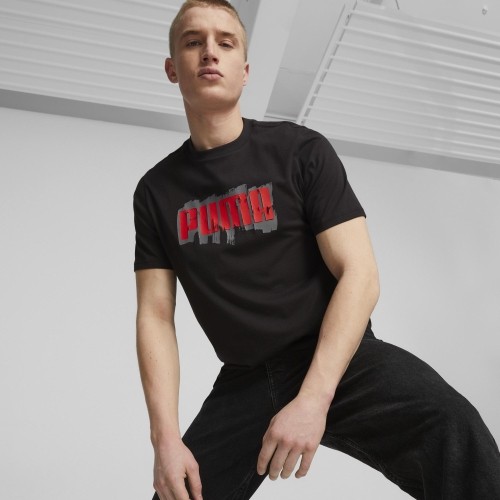 Puma Marškinėliai Vyrams Graphics Puma Wording Black 674475 01