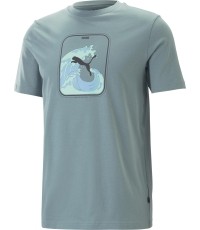Puma bawełniana koszulka męska Graphics Wave Tee Green 674483 84