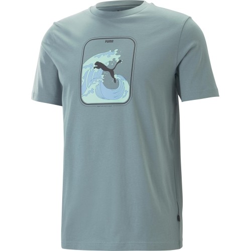 Puma bawełniana koszulka męska Graphics Wave Tee Green 674483 84