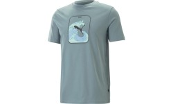 Puma bawełniana koszulka męska Graphics Wave Tee Green 674483 84