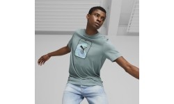 Puma bawełniana koszulka męska Graphics Wave Tee Green 674483 84