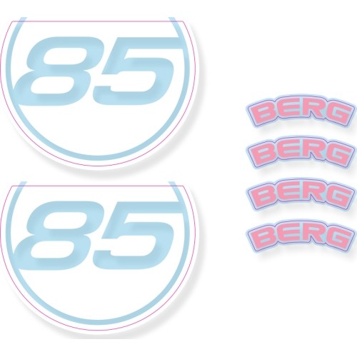 BERG GO² Retro Pink - Zestaw naklejek