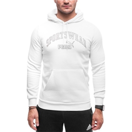 Bluza męska Puma Ess+ Logo Lab Hoodie FL, biała 681775 02