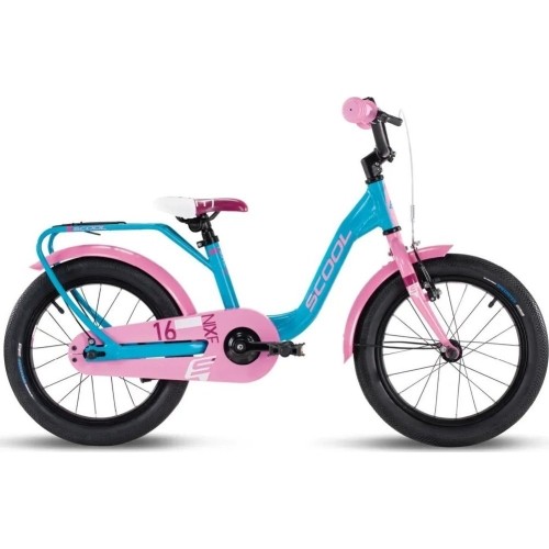 Dviratis S'COOL niXe 16" 1-biegowy aluminiowy hamulec coaster ocean-różowy