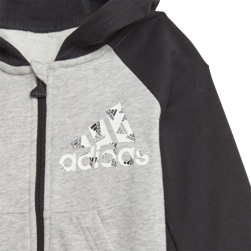 Adidas dziecięcy dres I Bos Logo Fz J Grey Black GT9500