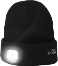Czapka BLACK z latarką LED ładowaną przez USB