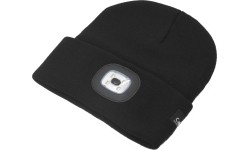 Czapka BLACK z latarką LED ładowaną przez USB
