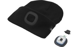 Czapka BLACK z latarką LED ładowaną przez USB