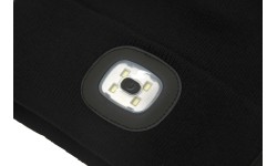 Czapka BLACK z latarką LED ładowaną przez USB