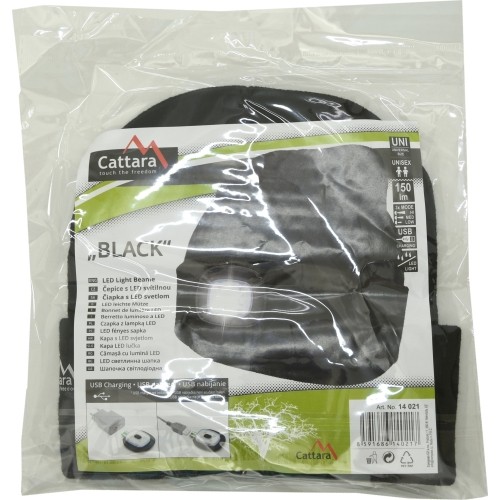 Czapka BLACK z latarką LED ładowaną przez USB
