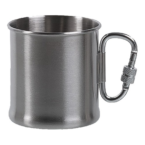 Kubek ze stali nierdzewnej z karabińczykiem, 250 ml