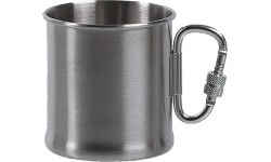 Kubek ze stali nierdzewnej z karabińczykiem, 250 ml