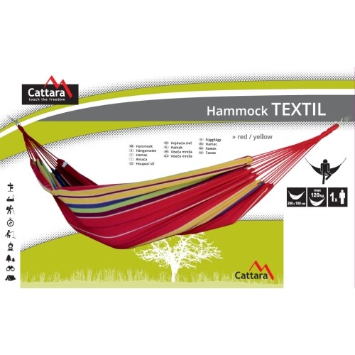 Hamak Cattara Textil, czerwono-żółty, 200x100cm