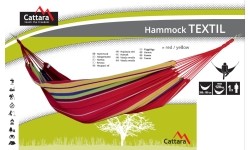 Hamak ogrodowy kempingowy Cattara Textil - Czerwono-żółty, 200 x 100 cm