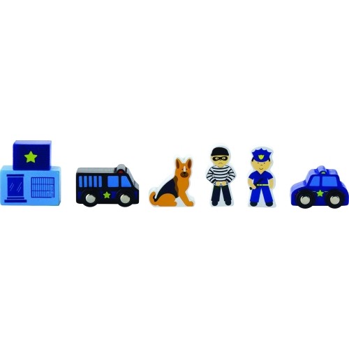 Drewniane klocki „Policja"