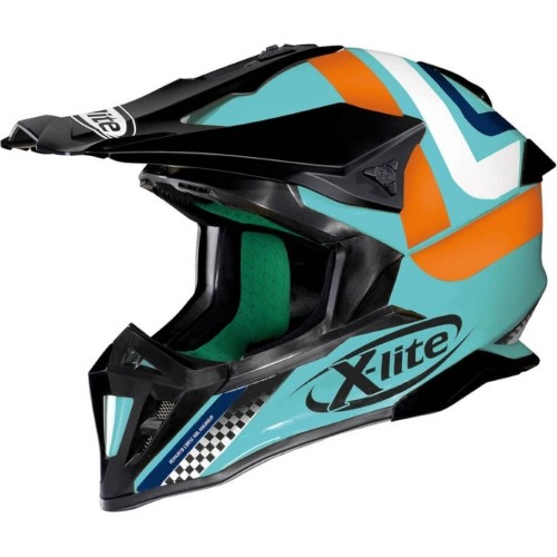 Kask motocrossowy X-Lite X-502 Best Trick Aquamarine - Blue-black