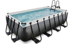 EXIT Black Leather basen 400x200x100cm z pompą filtrującą piasek - czarny