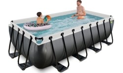 EXIT Black Leather basen 400x200x100cm z pompą filtrującą piasek - czarny