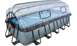 Basen EXIT Stone 540 x 250 x 122 cm z zadaszeniem, pompą z filtrem piaskowym i pompą grzewczą
