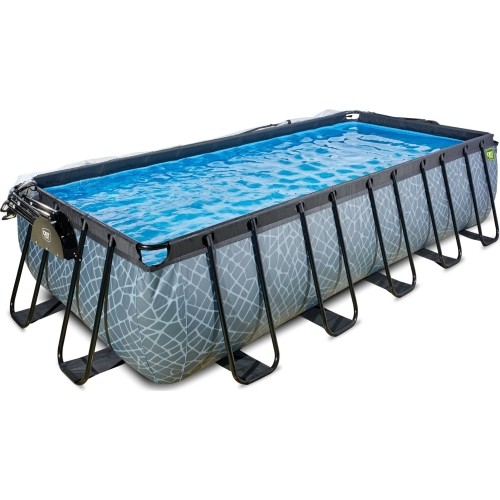 Basen EXIT Stone 540 x 250 x 122 cm z zadaszeniem, pompą z filtrem piaskowym i pompą grzewczą