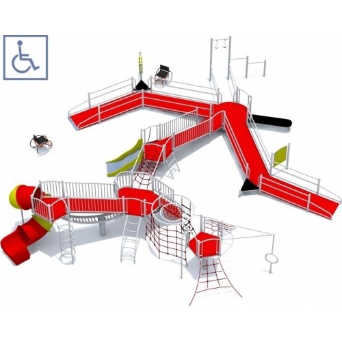 Zestaw integracyjny na plac zabaw dla osób na wózkach inwalidzkich Inter-Play Dragon