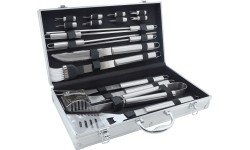 Zestaw przyborów do grilla Cattara – 18 szt., aluminiowa walizka