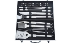 Zestaw przyborów do grilla Cattara – 18 szt., aluminiowa walizka