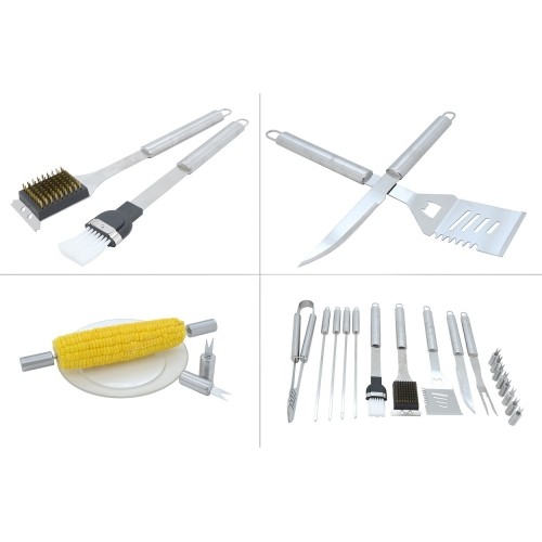 Zestaw narzędzi do grillowania Cattara - 18 elementów, aluminiowa walizka