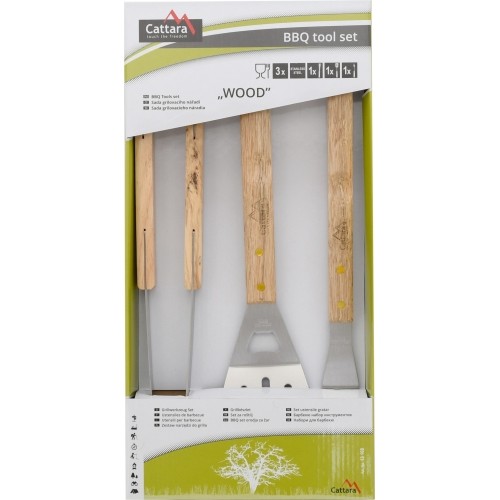 Zestaw narzędzi do grillowania Cattara Wood - 3 szt.
