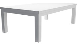 Stół bilardowy / stół do jadalni, Rasson Penelope II, błyszcząca biel z pokrowcem na stół, 7 stóp, obrus klubowy żół