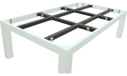 Stół bilardowy / stół do jadalni, Rasson Penelope II, błyszcząca biel z pokrowcem na stół, 7 stóp, obrus klubowy żół