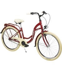 Dviratis AZIMUT Vintage 26" 3-biegowy 2023 bordowo-kremowy błyszczący