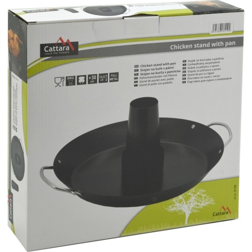 Stojak do grillowania kurczaka z patelnią