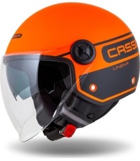 Kask motocyklowy Cassida Handy Plus Linear Pearl matowy pomarańczowo-czarny