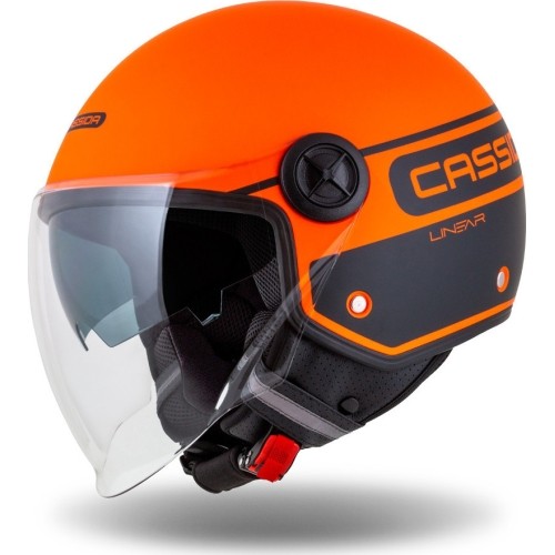 Kask motocyklowy Cassida Handy Plus Linear Pearl matowy pomarańczowo-czarny