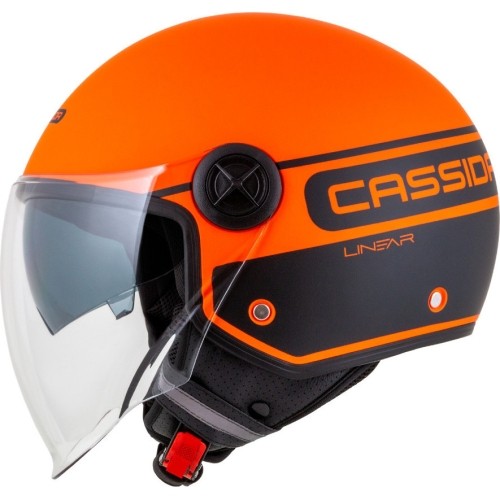 Kask motocyklowy Cassida Handy Plus Linear Pearl Matte Orange/Black