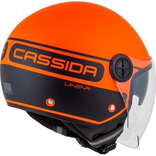 Kask motocyklowy Cassida Handy Plus Linear Pearl Matte Orange/Black