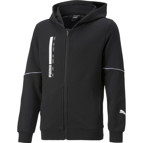 Puma Active Sports Full-Zip Hoodie bluza dla młodzieży czarna 670075 01