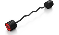 Sztanga gumowana łamana 45 kg czerwony połysk - Marbo Sport