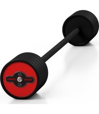 Sztanga gumowa o stałym obciążeniu Marbo Sport, 45 kg, czerwona