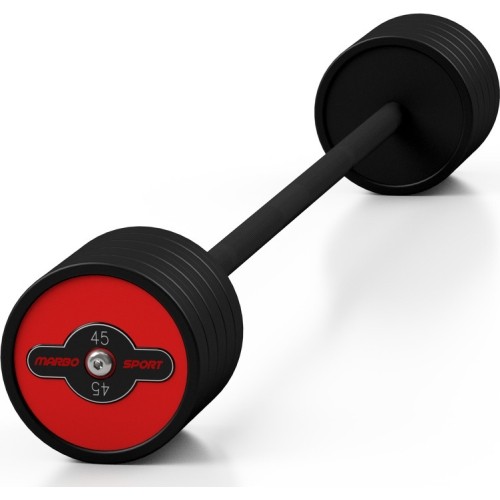Sztanga gumowa o stałym obciążeniu Marbo Sport, 45 kg, czerwona