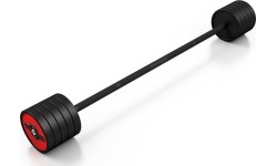Sztanga gumowa o stałym obciążeniu Marbo Sport, 45 kg, czerwona