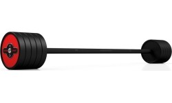 Sztanga gumowa o stałym obciążeniu Marbo Sport, 45 kg, czerwona