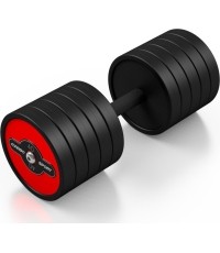 Hantla stalowa gumowana 40 kg czerwony połysk - Marbo Sport