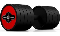 Hantel gumowany Marbo, 40 kg, czerwony