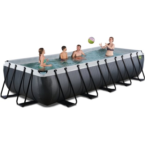 EXIT Black Leather basen 540x250x100cm z pompą filtrującą piasek - czarny