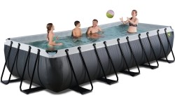 Basen EXIT Black Leather 540x250x100cm z pompą z filtrem piaskowym – czarny