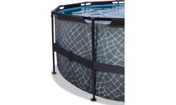 EXIT Stone pool ø427x122cm with filter pump and ladder - grey