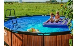 EXIT Stone pool ø427x122cm with filter pump and ladder - grey